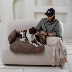 Диванный лежак из микровелюра, мокко 70х50 Rachel WOW