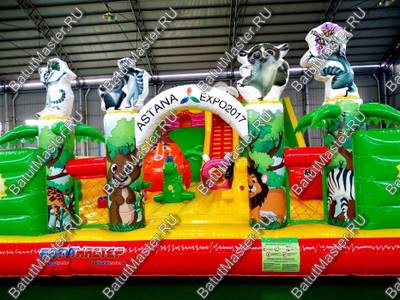Коммерческий надувной батут "Сафари парк" 14*6*7 м