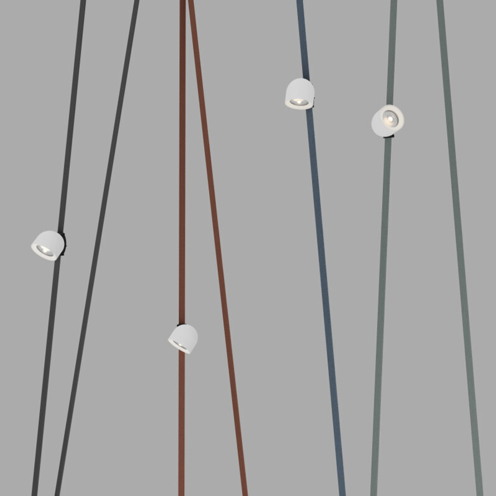 DK5540-WH+BK Поворотный светильник для трека-ремня Belty, серия Spot, со светодиодом, D100*H107мм, 48V DC, 12W, RA90, 38°, 4000K, IP20, белый с черным, алюминий