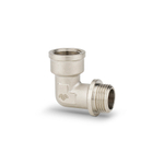 Переход с наружной на внутреннюю резьбу угловой с упором Varmega - 3/4" (никелированная латунь)