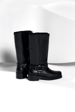 Сапоги из натуральной кожи BIKER макси