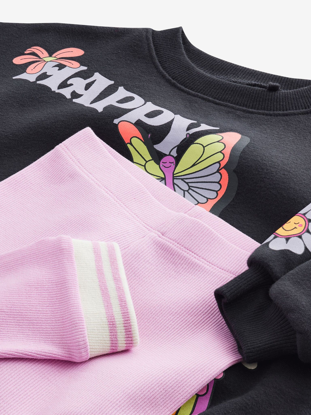 Толстовка и легинсы в комплекте для девочки Next B61-692, Розовый, Черный