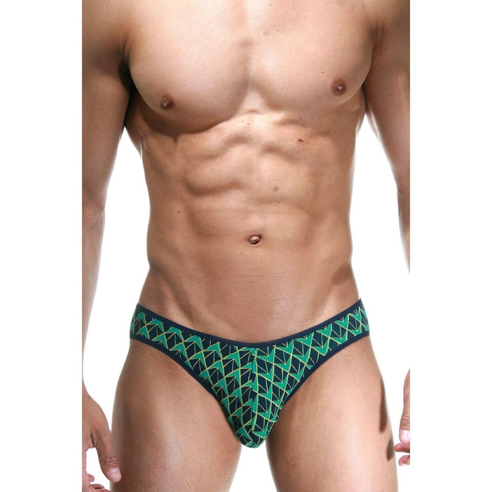 Мужские трусы слипы изумрудные с принтом DARKZONE DZN6520