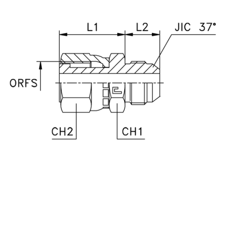 Адаптер AS D12-10 ORFS 13/16 - JIC 3/4