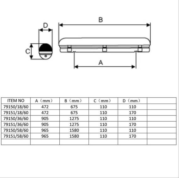Потолочный светильник Lucide Linea Aqua 79151/58/60