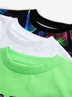 Футболка для мальчика Next E50-635, 3 шт., Черный, Белый, Ярко-зеленый