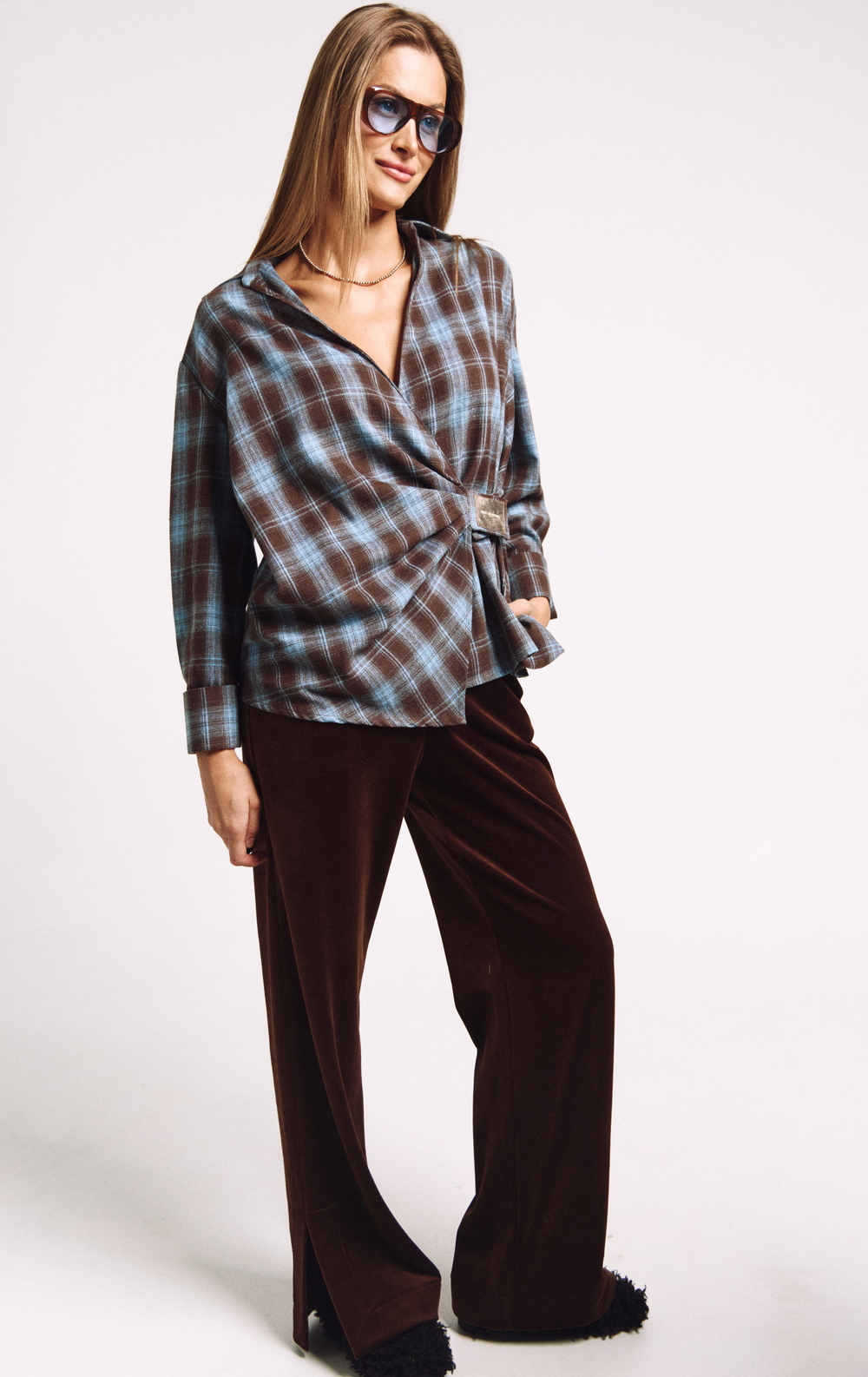 Брюки бархатные 1234 корица