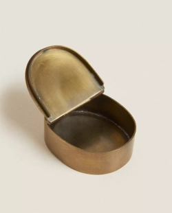 ZARA HOME МЕТАЛЛИЧЕСКАЯ ПЕПЕЛЬНИЦА С КРЫШКОЙ