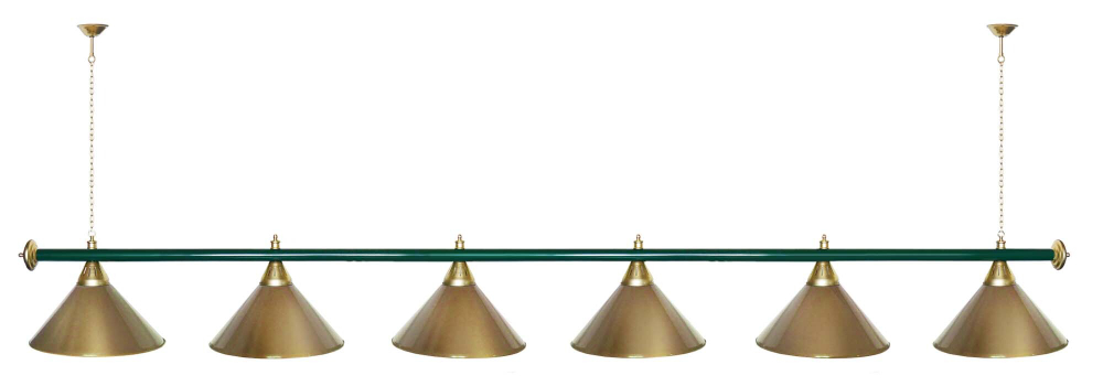 Лампа STARTBILLIARDS 6 пл. (плафоны золотые,штанга золотая,фурнитура золото)