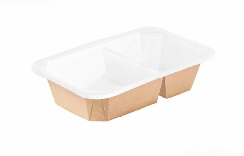 САЛАТНИК БУМАЖНЫЙ 800 МЛ. 2Х СЕКЦИОННЫЙ 360 ШТ. КРЫШКА 400 ШТ.