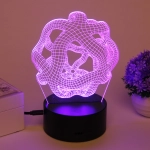 Светильник ночник «3D-Метамарфоза» на пластиковой подставке, с включателем USB