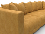 Диван угловой Лига-052 НПБ Лонг угол универсальный, BRUT 10 ВЕЛЮР желтый