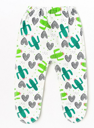 Ползунки детские цвет белый/кактусы, рост 74 см (Тошка)