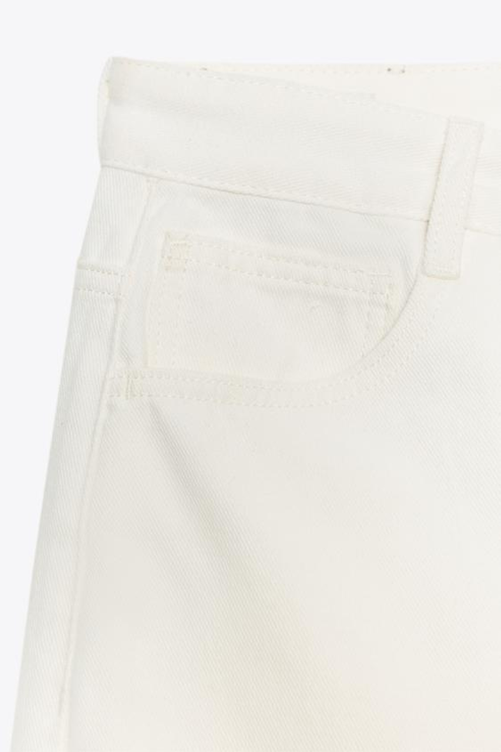 ZARA ХЛОПКОВЫЕ БРЮКИ СО СКЛАДКАМИ — ZW COLLECTION, БЕЛЫЙ