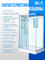 Душевая кабина WeltWasser  WW500 LAINE 1211 120х90 см,  прозрачное стекло, поддон низкий