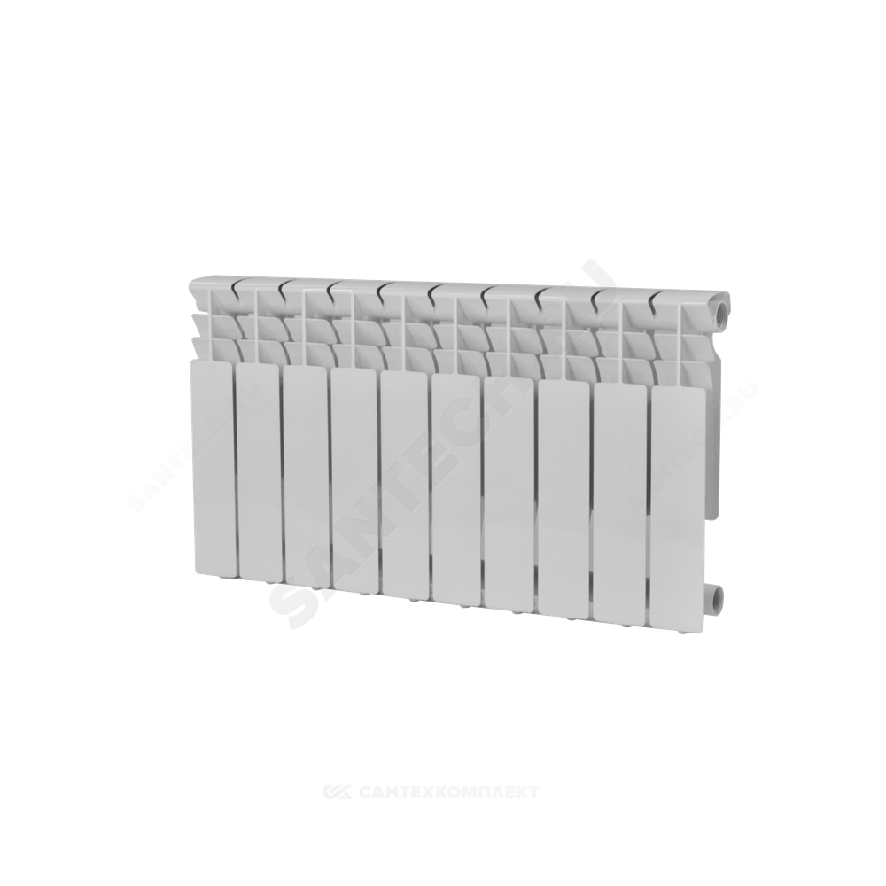 Радиатор алюминиевый Delta Plus 350 12 секций Qну=1236 Вт RAL 9016 (белый) Ogint