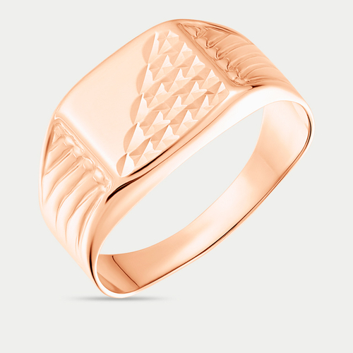 Печатка мужская из розового золота 585 пробы без вставок (арт. 4151А-1)