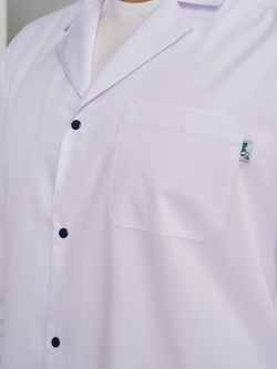 Халат медицинский мужской Х-207/2 с длинным рукавом MediS на кнопках