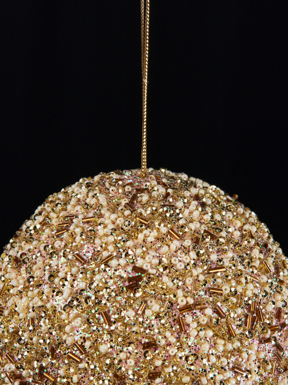 Шар 11х11см ChristmasDeLuxe кремовый