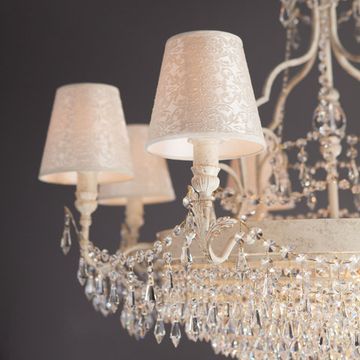 Подвесная люстра с хрусталем 305/15 бежевый с золотом Strotskis Empress Bogate's