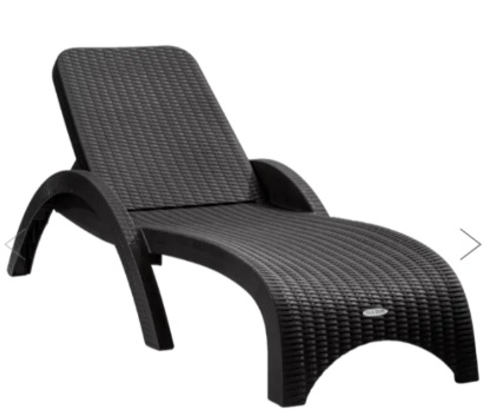 Лежак Элластик-Пласт RATTAN пластик (антрацит)