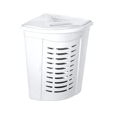 Корзина для белья угловая 45л, цвет белый 05003