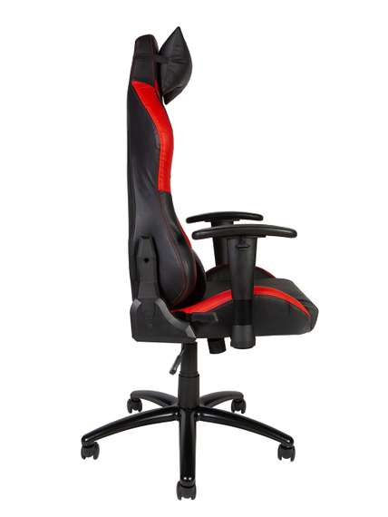 Кресло офисное Норден / Лотус PRO carbon / Lotus PRO carbon / черно - красная экокожа/ стальная крестовина