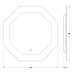 Зеркало Evoform с LED-подсветкой 19 W 60х60 см Сенсорный выключатель Нейтральный белый свет