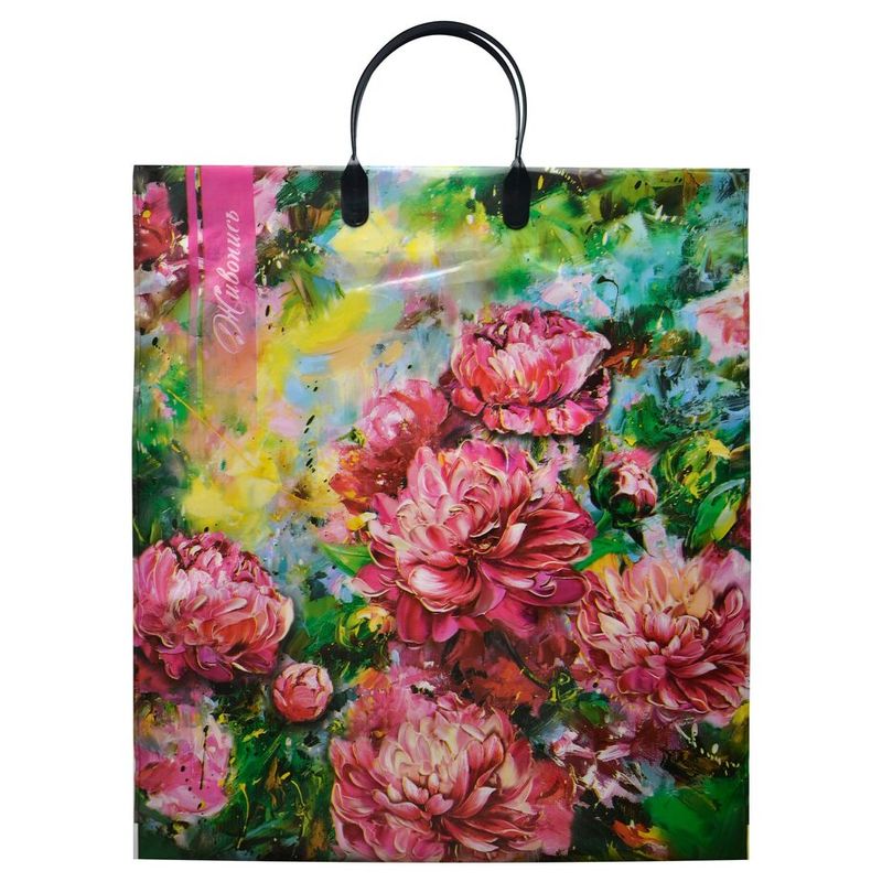 Пакет пластиковая ручка Россия 40*44 см 100 мкм ПВД Живопись  1 шт 100 шт/кор