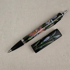 Набор "Ирисы" флешка и ручка Parker с ручной росписью Палех в футляре