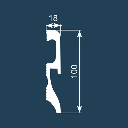 Плинтус COSCA PX033, 100х18, 2000мм, Дюрополимер/16