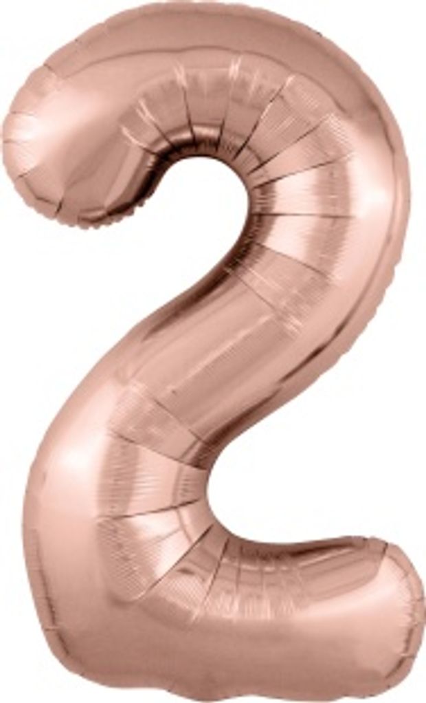 Agura Шар 40'' / 102 см "Цифра 2" Slim Розовое Золото (БГ-60)