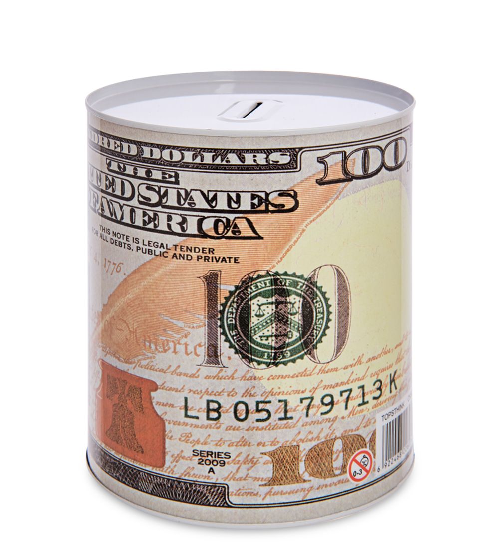 BX-209 Металлическая копилка «100 Долларов»