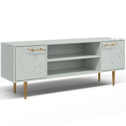 Тумба под ТВ Арт Колор leaves 155см Стайл Голд Серый дым