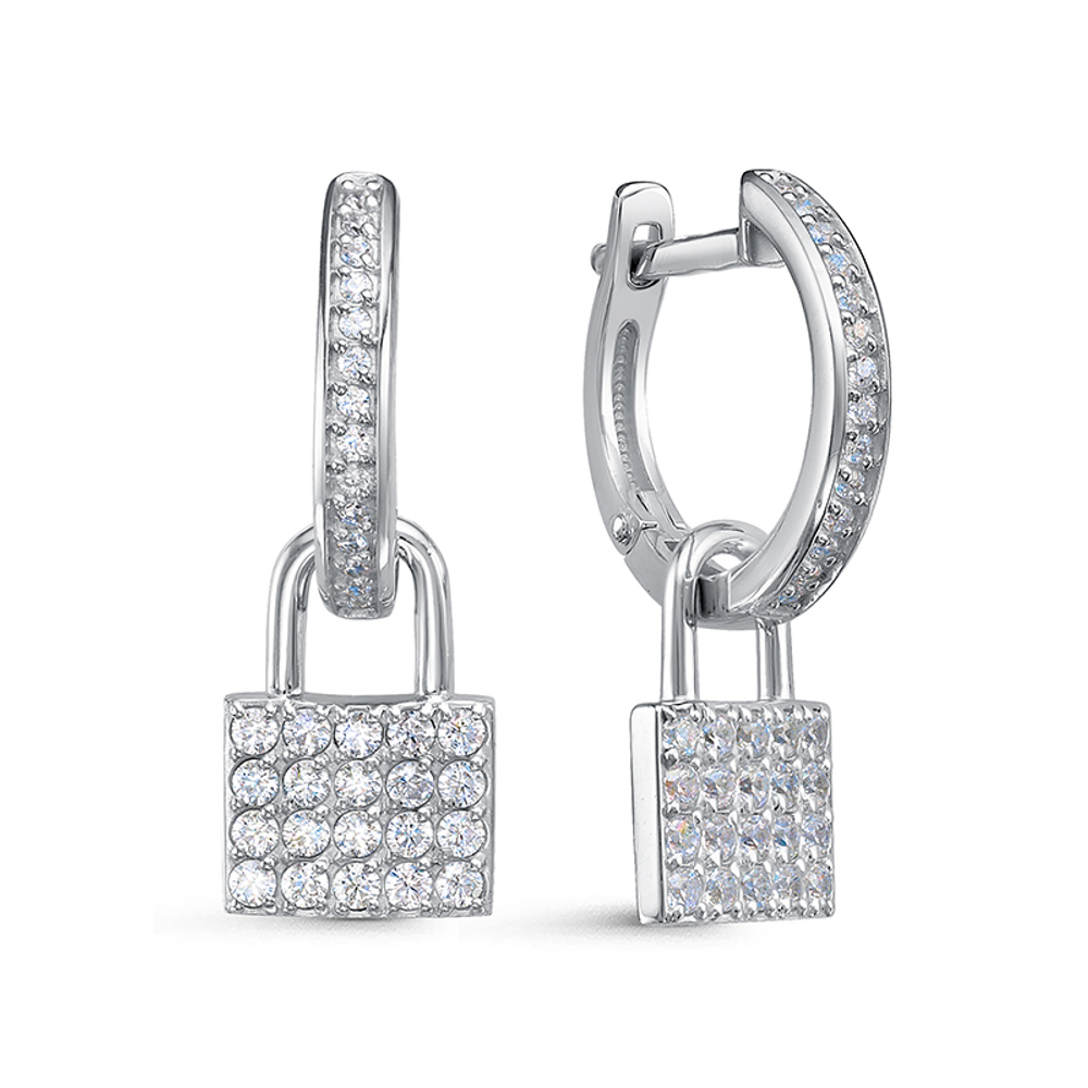 Серьги из серебра 925 пробы с Фианит