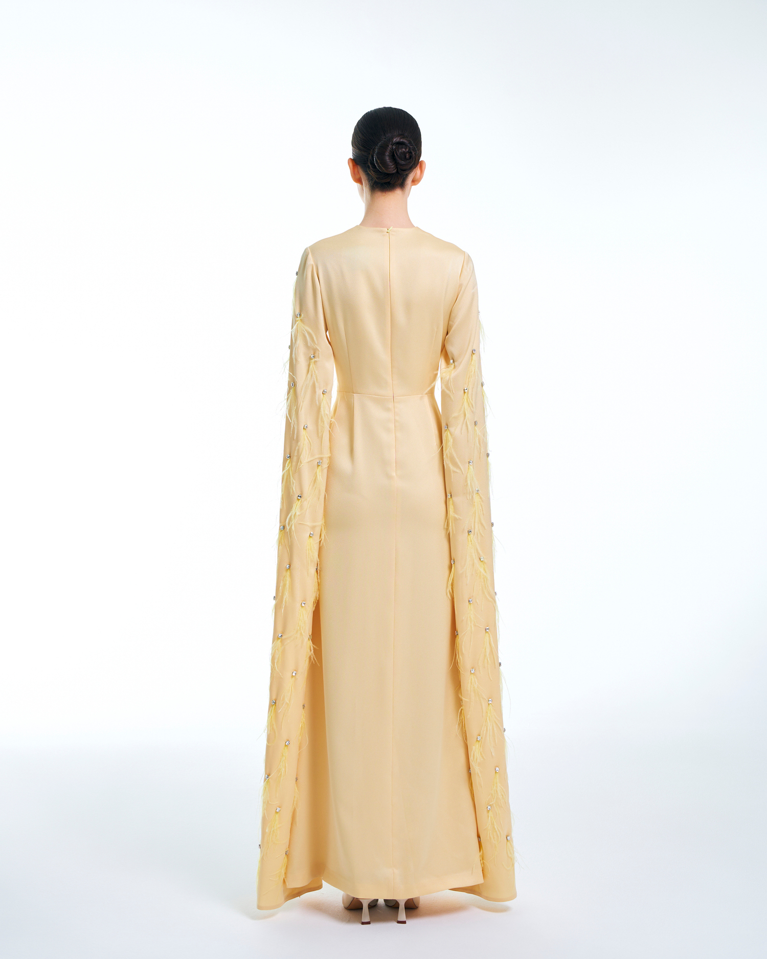 Платье кейп Assiliya (расшитая) желтое