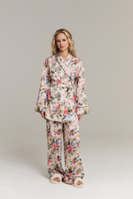 Пижамная блуза-кимоно с шалькой