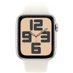 Умные часы Apple Watch SE 2024, 44 мм, корпус из алюминия цвета «сияющая звезда», спортивный ремешок цвета «сияющая звезда» M/L (MXEV3)
