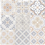 Керамогранит Alma Ceramica GFU04CTR14R Country 60x60 бежевый / голубой сахарный с орнаментом