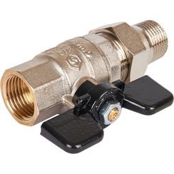 Кран шаровый со сгоном STOUT Н-В 1/2" бабочка полнопроходной 26336