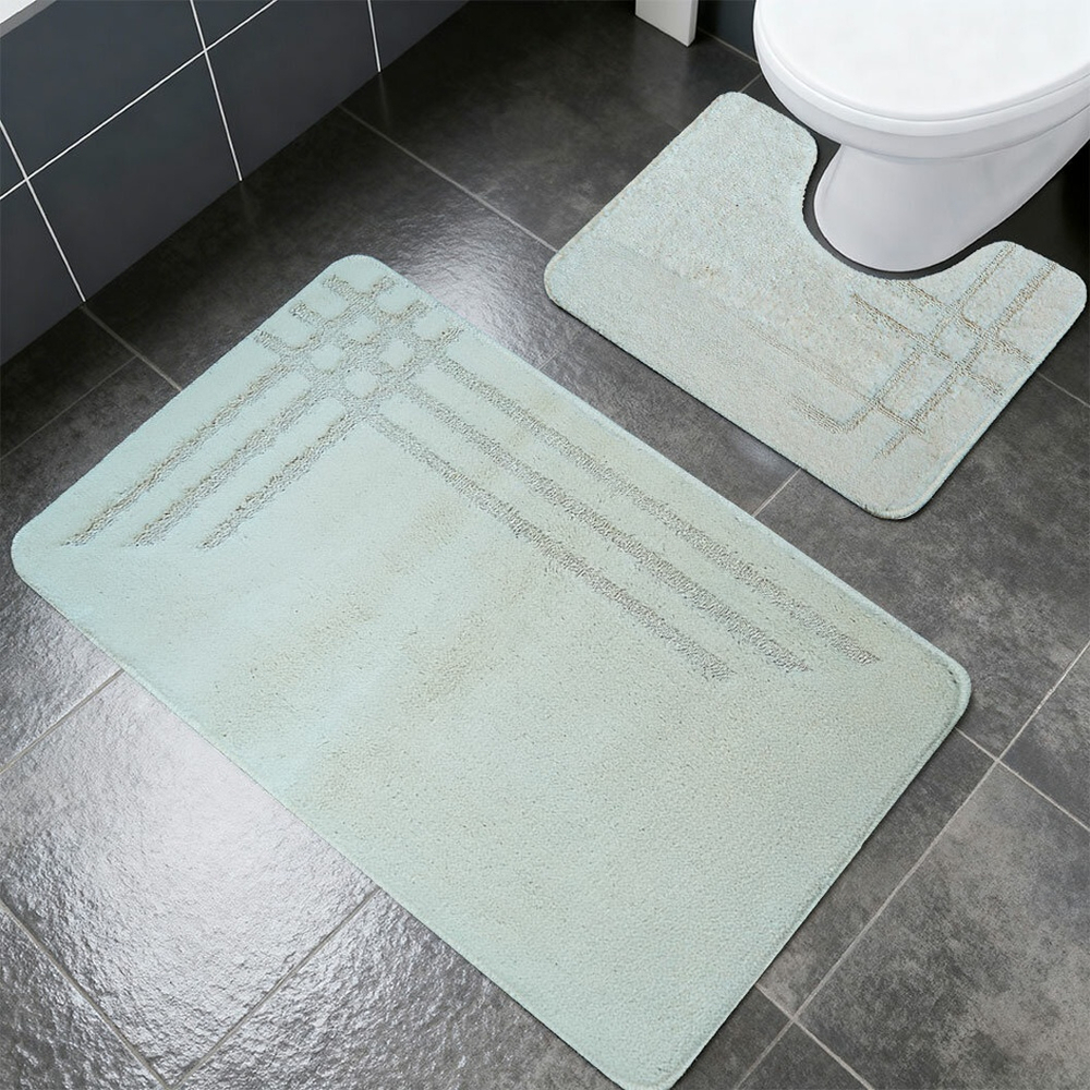 Комплект ковриков DKTX Comfort Linea 2шт 60*100/50*60см 10мм 0002 (молочный)