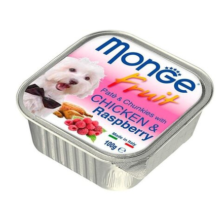 Паштет для собак с курицей и малиной 1321 MONGE fruit Dog 100 гр