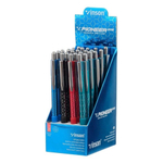 Ручка шариковая, масляная, автоматическая, Vinson, синие чернила, серия"VINSON PIONEER", 4 цвета корпуса, 24 шт