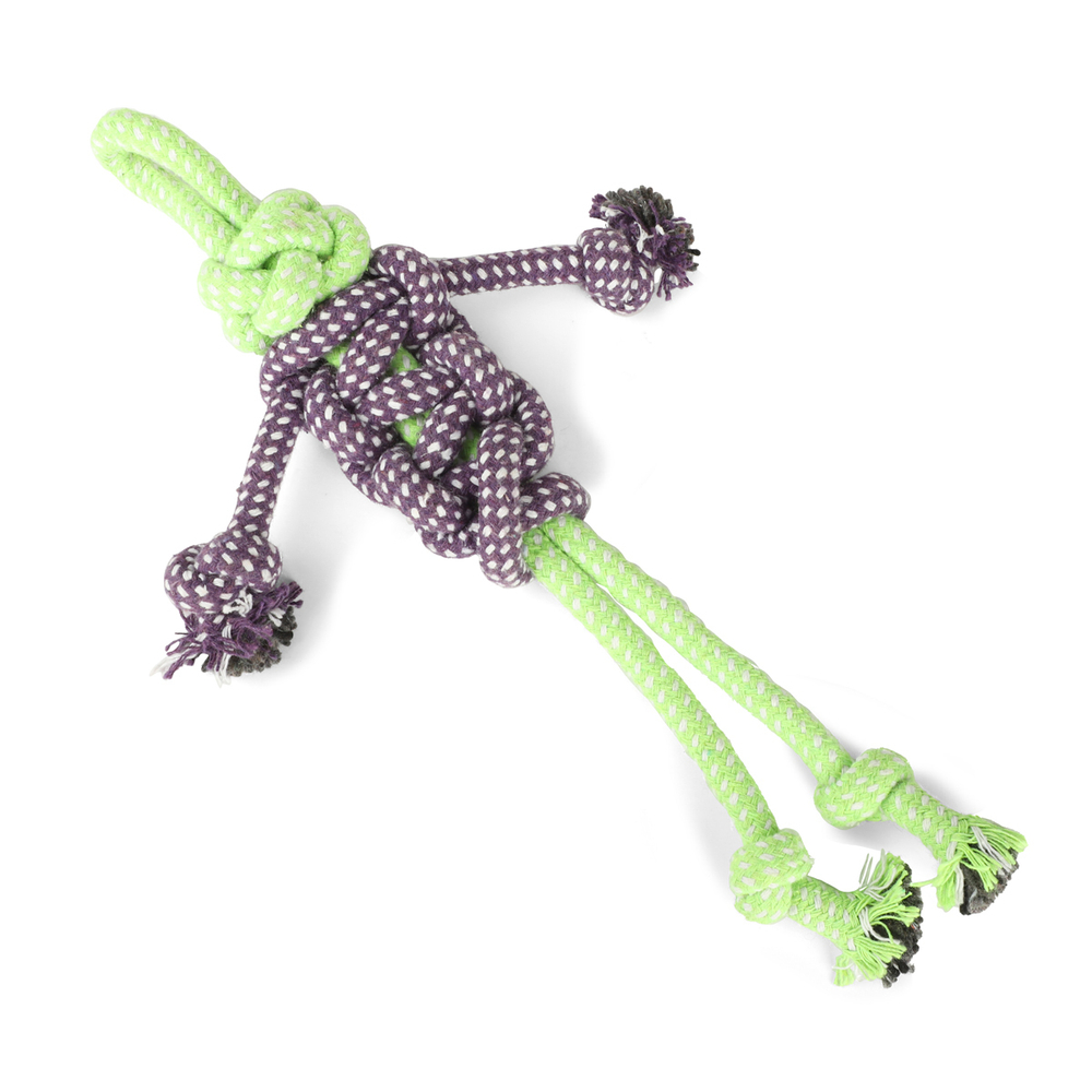 Игрушка для собак "Веревка - пляшущий человечек", зеленая, 270мм, Triol
