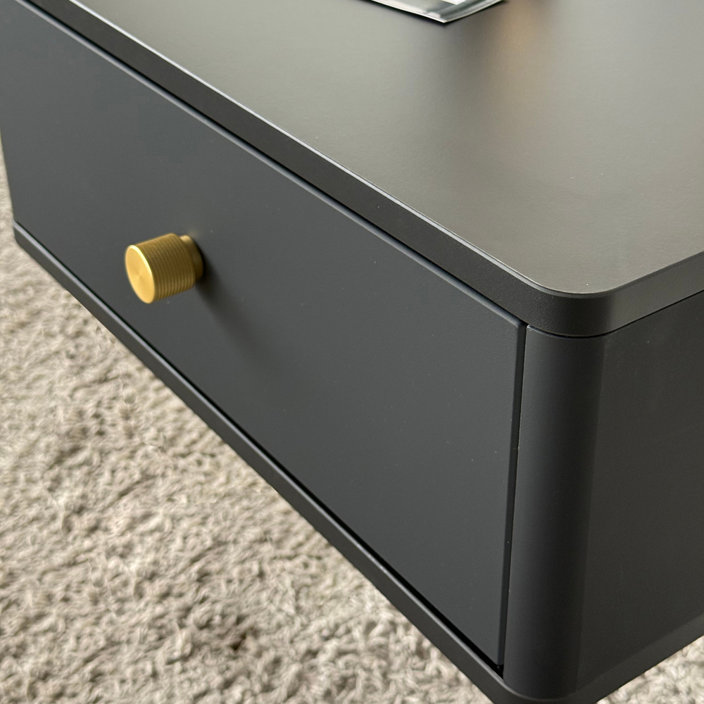 Тумба прикроватная подвесная ROYAL 5300 эко (Черный-р.золото)