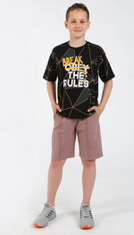 Костюм (футболка + шорты) для мальчиков Анри-1, р.134, черный (Ивашка), 1 шт.