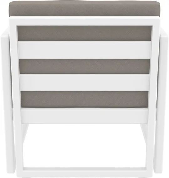 Кресло уличное пластиковое Mykonos, белый, светло-коричневый