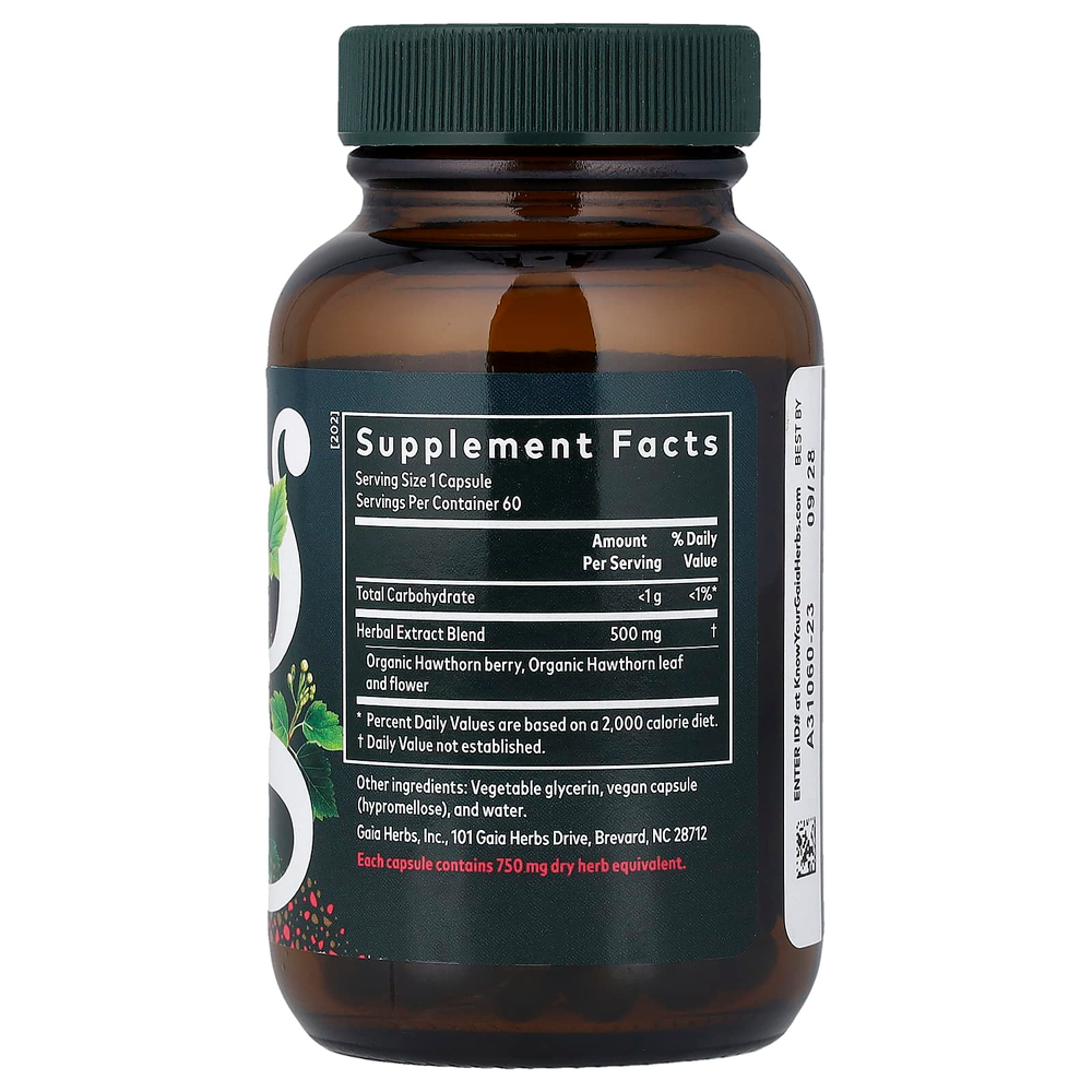 Gaia Herbs, Hawthorn Supreme, 60 веганских капсул Liquid Phyto-Caps®