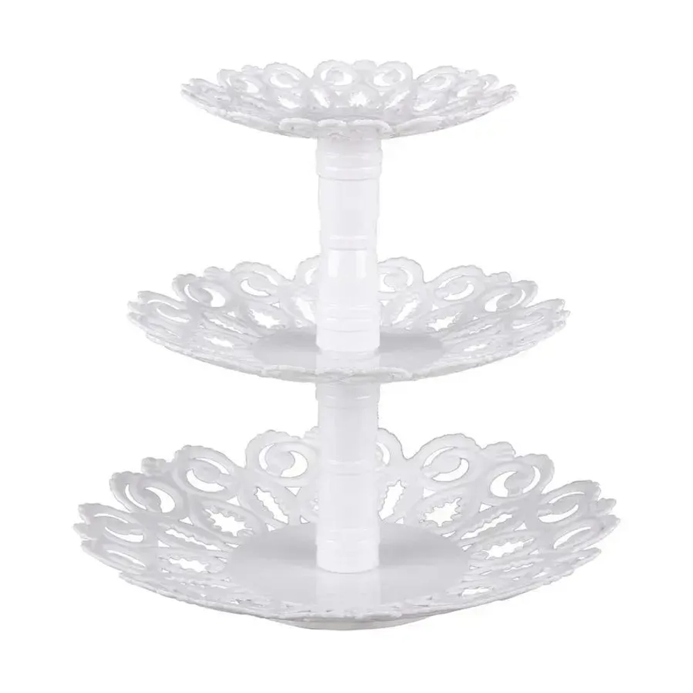 Фруктовница Мелодия 3-х ярусная (белый) (комплект 15 шт)