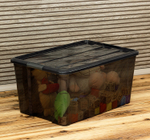 Ящик для хранения с замками КИП 45 л 385x580x280 чёрный прозрачный